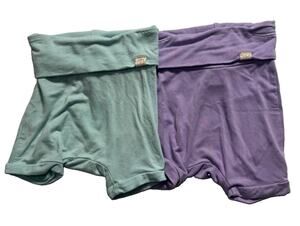 Tenth & Pine Bamboo Shorts Lot Of 2 6-12M Mint Purple Baby Toddler OEKO-TEX